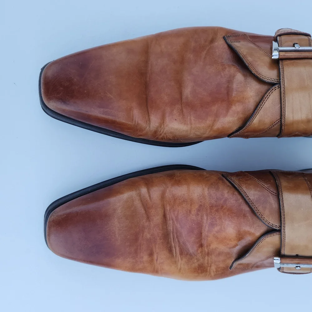 Magnanni Leather Monk Strap Shoes Men's Size 11.5